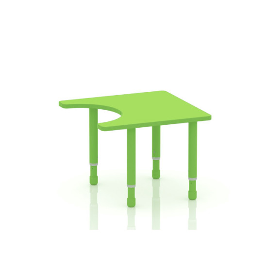 طاولة احتياجات خاصة خشب مقاس: 70*70سم بارجل متعددة الارتفاعات 55-75 سم - لون اخضر