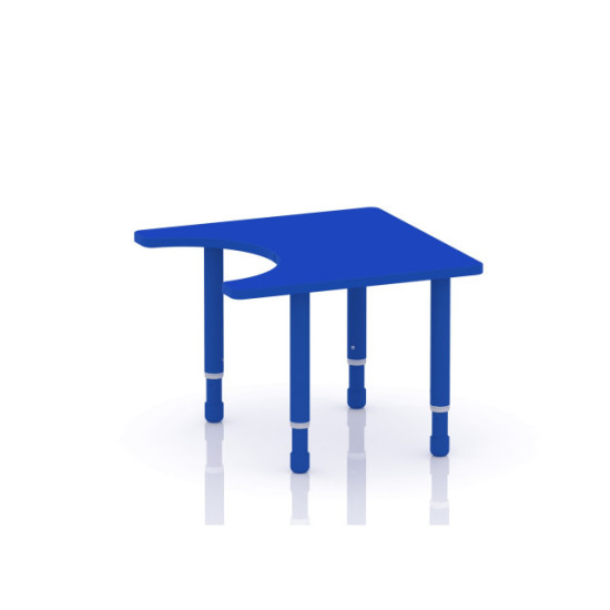 طاولة احتياجات خاصة خشب مقاس: 70*70سم بارجل متعددة الارتفاعات 55-75 سم - لون ازرق