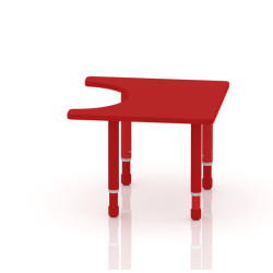 Table for special needs Wood Size: 70*70 cm with legs of multiple heights 55-75 cm - red color