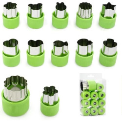 12 pieces of cookie, fruit and vegetable cutting shapes