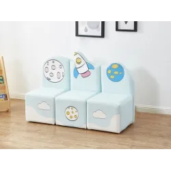 كنب صوفا ثلاثي الفضاء - أزرق مقاس :193*40*H52 سم