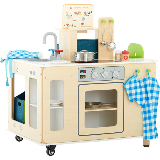 المطبخ الحديث مع عجلات 4 في 1 مع ملحقات