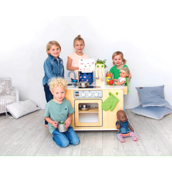 المطبخ الحديث مع عجلات 4 في 1 مع ملحقات