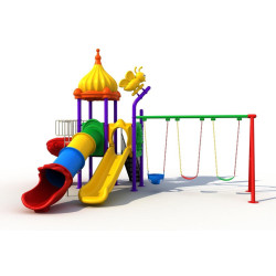 لعبة حدائق خارجية متكاملة مع زحاليق ومراجيح مقاس: 350*430*600 سم