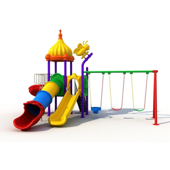 لعبة حدائق خارجية متكاملة مع زحاليق ومراجيح مقاس: 350*430*600 سم