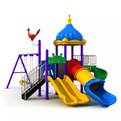 لعبة حدائق خارجية متكاملة مع زحاليق ومراجيح للاطفال مقاس: 380*600*390 سم