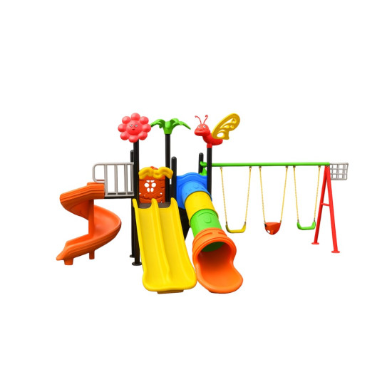 لعبة حدائق خارجية متكاملة مع زحاليق ومراجيح مقاس: 280*390*510 سم