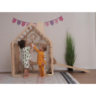Wooden Climbing House with 4 Exercise Pieces Size: 109.5*94.4*142 cm Wooden Climbing House with 4 Exercise Pieces Size: 109.5*94.4*142 cm