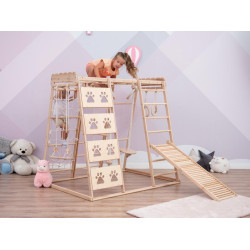 Large Wooden Climbing Club with 6 Exercise Pieces Size 152.5*120*145cm Large Wooden Climbing Club with 6 Exercise Pieces Size 152.5*120*145cm