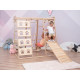 Large Wooden Climbing Club with 6 Exercise Pieces Size 152.5*120*145cm Large Wooden Climbing Club with 6 Exercise Pieces Size 152.5*120*145cm