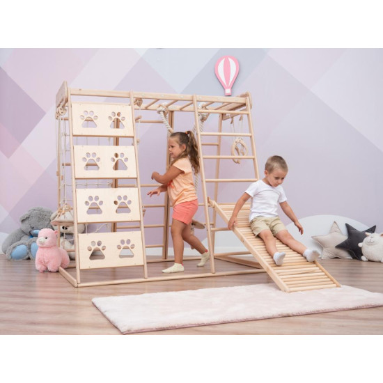 Large Wooden Climbing Club with 6 Exercise Pieces Size 152.5*120*145cm Large Wooden Climbing Club with 6 Exercise Pieces Size 152.5*120*145cm