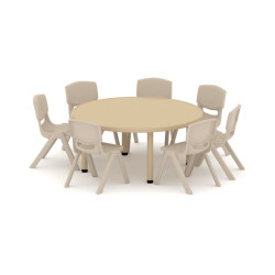 طاولة دائرية مستوى واحد بلاستيك مقاس:110*50 سم