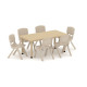 Single beige rectangular plastic table size: 120*60*50 cm