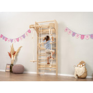 Wooden Swedish Exercise Wall with 4 Workout Pieces Size: 80*83*195 cm Wooden Swedish Exercise Wall with 4 Workout Pieces Size: 80*83*195 cm