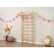 Wooden Swedish Exercise Wall with 4 Workout Pieces Size: 80*83*195 cm Wooden Swedish Exercise Wall with 4 Workout Pieces Size: 80*83*195 cm