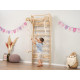 Wooden Swedish Exercise Wall with 4 Workout Pieces Size: 80*83*195 cm Wooden Swedish Exercise Wall with 4 Workout Pieces Size: 80*83*195 cm