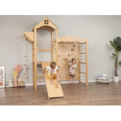 Wooden Climbing Exercise Tower with 4 Exercise Pieces Size: 212*71.6*222 cm Wooden Climbing Exercise Tower with 4 Exercise Pieces Size: 212*71.6*222 cm