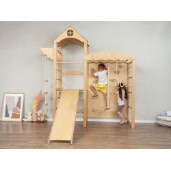 Wooden Climbing Exercise Tower with 4 Exercise Pieces Size: 212*71.6*222 cm Wooden Climbing Exercise Tower with 4 Exercise Pieces Size: 212*71.6*222 cm