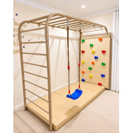 Kinetic climbing set with swing and protective mattress, size: 200*200*80 cm