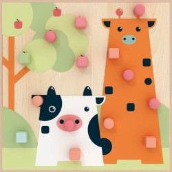 Jungle animal wall climbing board, perfect for promoting physical activity and developing children's motor skills Jungle animal wall climbing board, perfect for promoting physical activity and developing children's motor skills