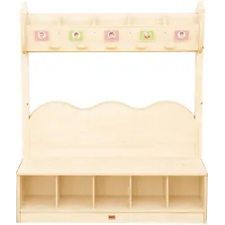 Wooden clothes and shoes hanging unit, size: 109*120*34 cm