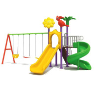 Children's Toy Set with Three Swings and Two Slides Size: 300 x 460 x 520 cm