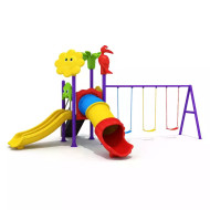 3 Swing Kids Toy Set with 2 Slides and Tube Size: 300*360*540 cm