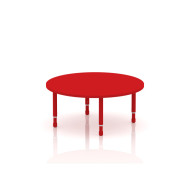 طاولة دائرية خشب قطر  120 سم بأرجل متعددة الارتفاعات 55-75 سم - لون احمر