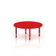 طاولة دائرية خشب قطر  120 سم بأرجل متعددة الارتفاعات 55-75 سم - لون احمر