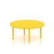 طاولة دائرية خشب قطر  120 سم بأرجل متعددة الارتفاعات 55-75 سم - لون اصفر