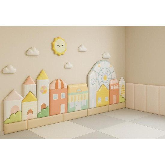 ديكور الحائط الكبير - ديكور المدينة و المنازل مقاس:280*100*3سم