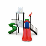 Double Slide Garden Toy and Spiral Slide