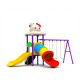 لعبة حدائق برج مع 2 زحليقة و3 مراجيح بثلاث مقاعد مقاس: 310*365*555 سم