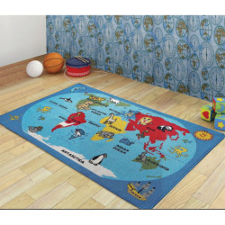 سجادة خريطة العالم انجليزي - 190*133سم