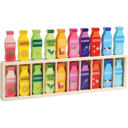 SOFAM Wooden Montessori Color Sorting Matching Toy, 20 Pieces