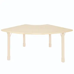 Quarter wooden fun table - iron legs, size: 127*68*52 cm