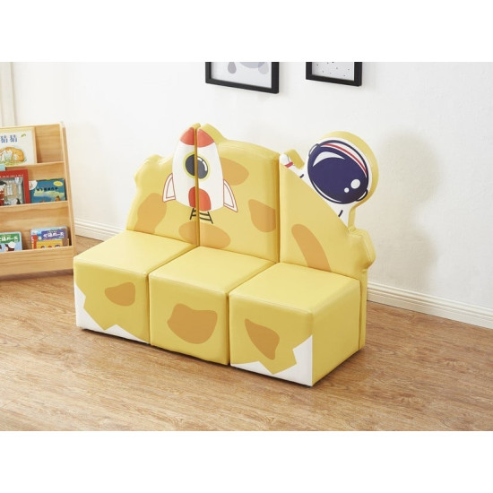 كنب صوفا ثلاثي الفضاء - اصفر كنب صوفا ثلاثي الفضاء - اصفر