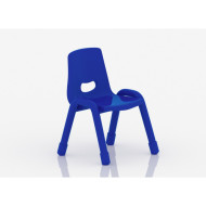 كرسي بلاستيك ارجل حديد ارتفاع 35 سم - ازرق