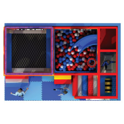 وحدة الألعاب الداخلية الفضاء مع الكرات و الأرضيات 6*4*2.5م