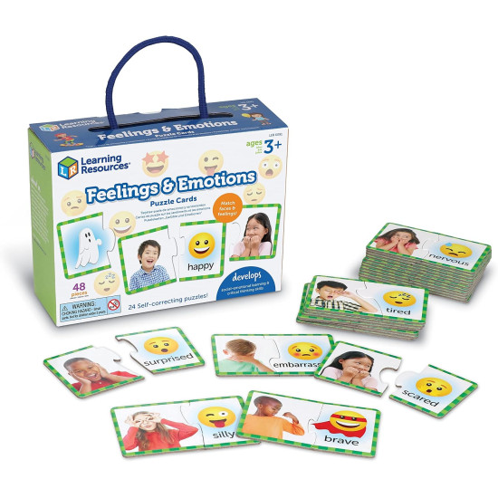 Learning Resources Feelings and Emotions Puzzle Cards, 48 ​​Pieces