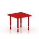 طاولة مربعة خشب مقاس : 60*60 سم بأرجل متعددة الارتفاعات 55*75 سم - لون احمر