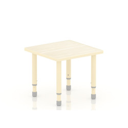 Square Wooden Table Size : 60*60 cm with Multi Height Legs 55*75 cm - Wooden Color