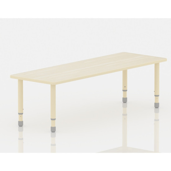 طاولة مستطيل خشب مقاس: 180*60 سم بأرجل متعددة الارتفاعات 55-75 سم - لون خشبي