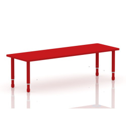 طاولة مستطيل خشب مقاس: 180*60 سم بأرجل متعددة الارتفاعات 55-75 سم - لون احمر