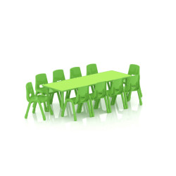 طاولة مستطيل خشب مقاس: 180*60 سم بأرجل متعددة الارتفاعات 55-75 سم - لون اخضر