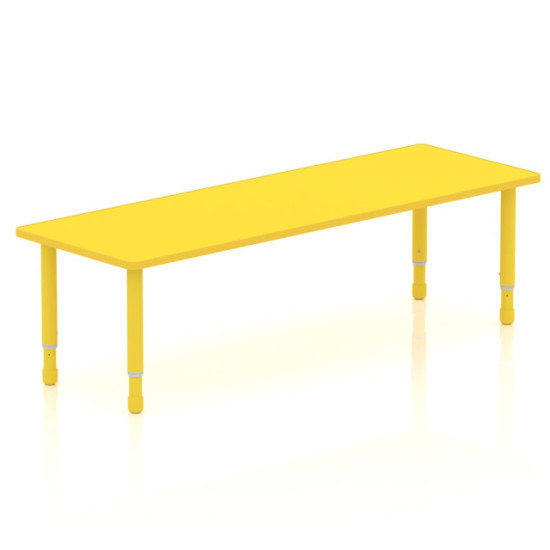 طاولة مستطيل خشب مقاس: 180*60 سم بأرجل متعددة الارتفاعات 55-75 سم - لون اصفر