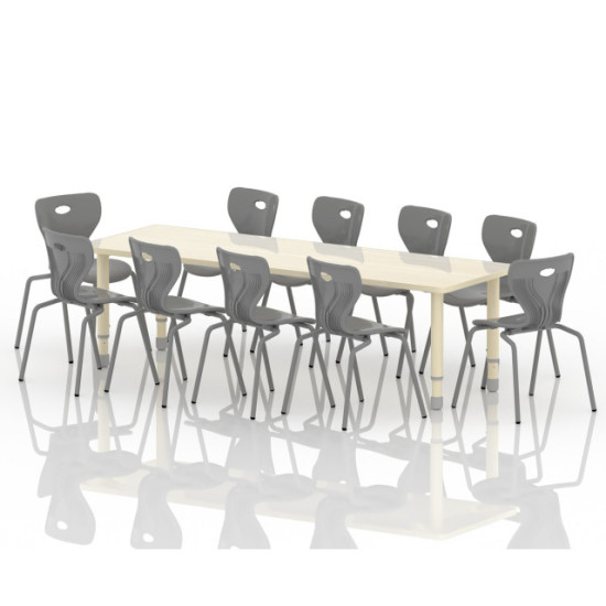 طاولة مستطيل خشب مقاس: 180*60 سم بأرجل متعددة الارتفاعات 55-75 سم - لون خشبي