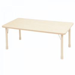 Wooden Rectangular Table 6 Chairs 120*60cm - Adjustable Iron Legs Height from 46-71cm