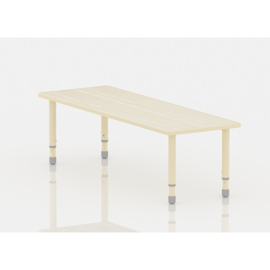 طاولة مستطيل خشب مقاس : 120*60 سم بأرجل متعددة الارتفاعات 55*75 سم - لون خشبي