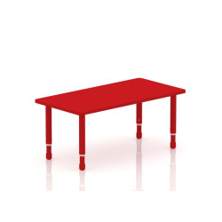 طاولة مستطيل خشب مقاس : 120*60 سم بأرجل متعددة الارتفاعات 55*75 سم - لون احمر